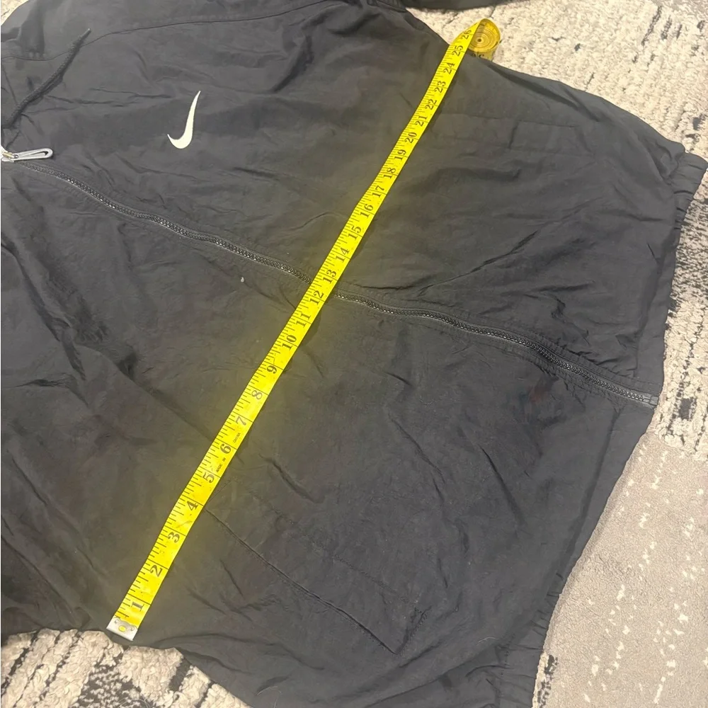 Vintage Nike Big Swoosh Insulated Hooded Windbreaker Jacket XL Black